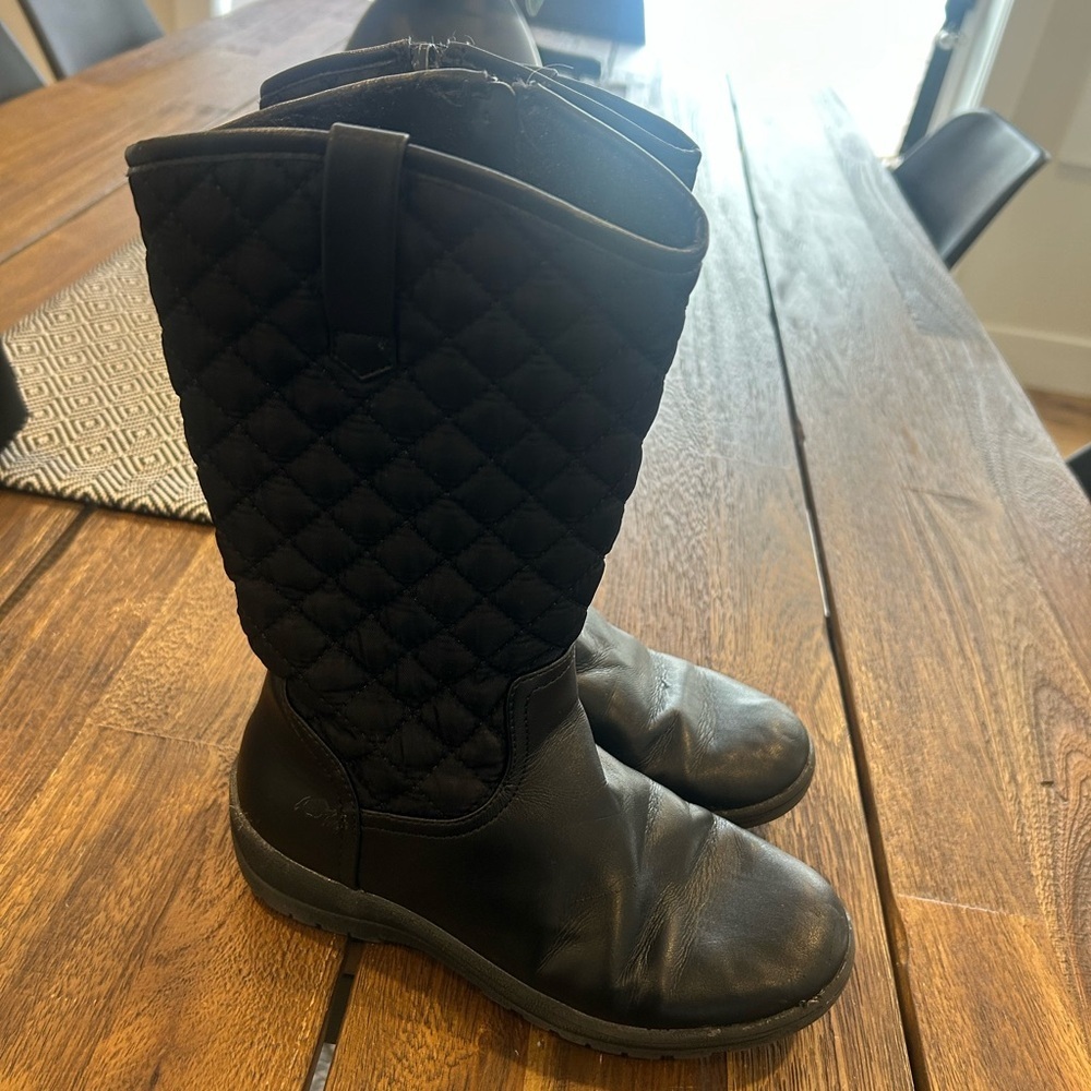 Youth tall winter boots with faux fur lining. Black. Size 2. Excellent condition
